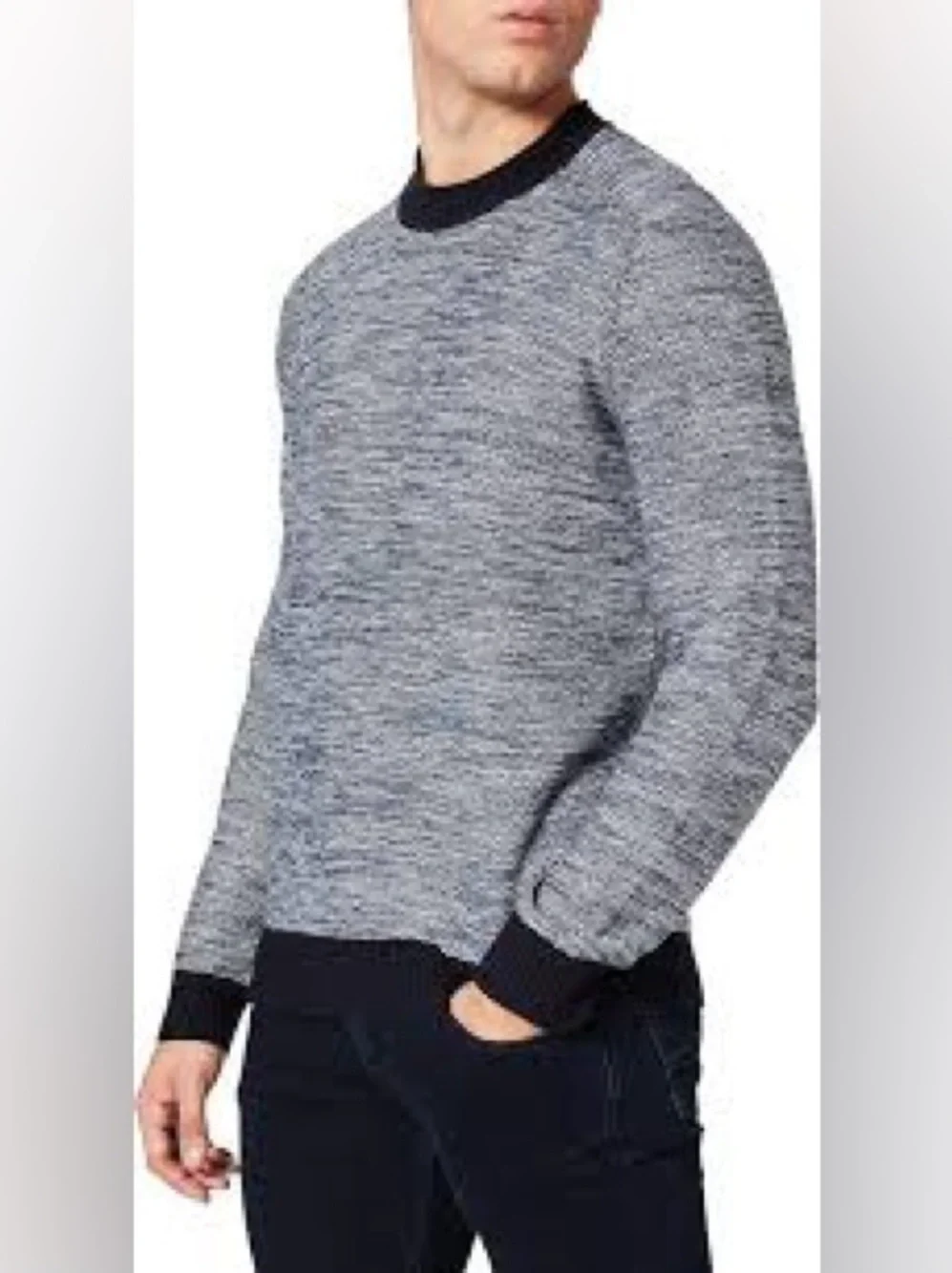 BOSS Hugo Boss Kharles Men’s Crewneck Sweater Dark Blue Gray Size XL
